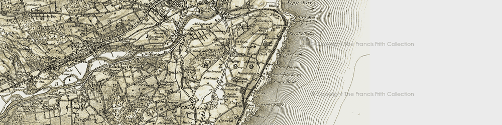 Old map of Burnbanks Haven in 1908-1909