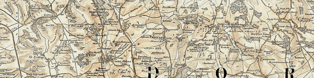 Old map of Alton Pancras in 1899