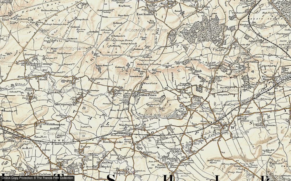 Old Map of Historic Map covering Adam's Grave in 1897-1899