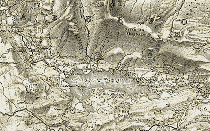 Old map of Beinn an Fhògharaidh in 1905-1907