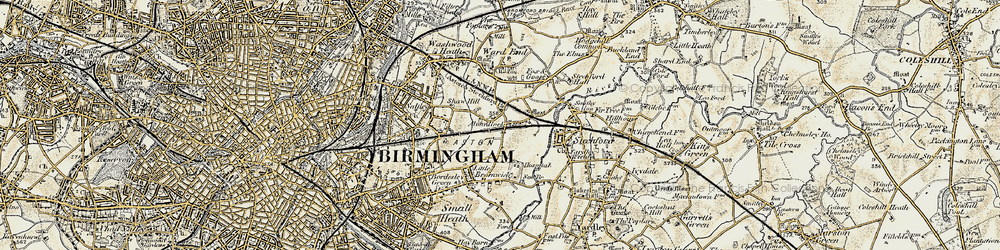 Old map of Alum Rock in 1901-1902