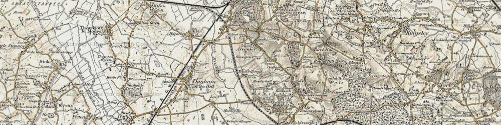 Old map of Alvanley Cliff in 1902-1903
