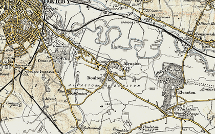Old map of Alvaston in 1902-1903