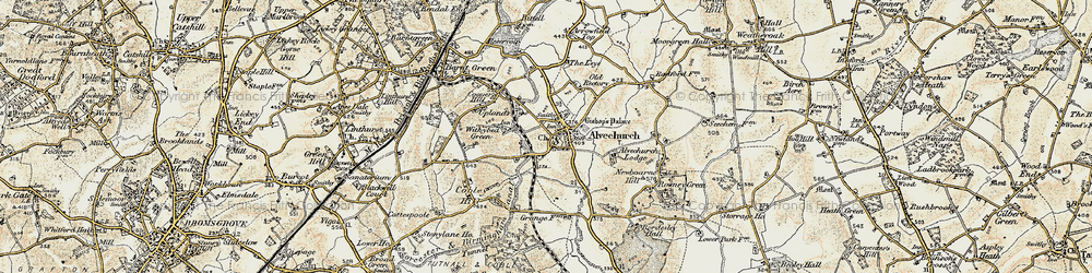 Old map of Alvechurch in 1901-1902