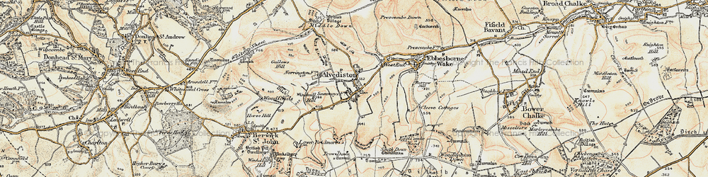 Old map of Alvediston in 1897-1909