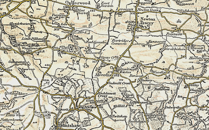 Old map of Lashingcott Moor in 1899-1900