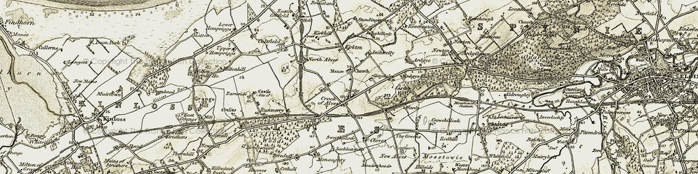 Old map of Alves in 1910-1911