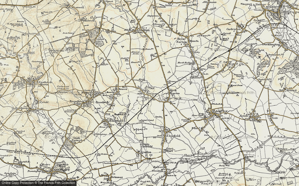 Old Map of Alvescot, 1898-1899 in 1898-1899