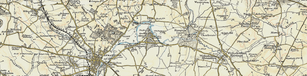 Old map of Alveston in 1899-1902