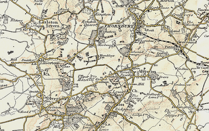 Old map of Alveston Down in 1899