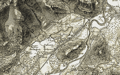 Old map of Allt Chriochaidh in 1908