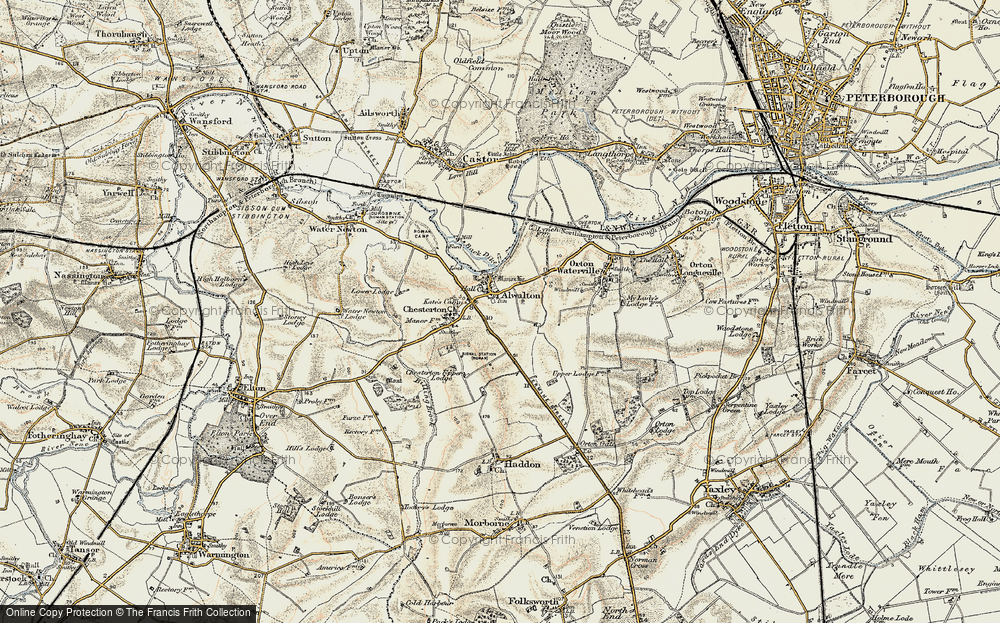 Old Map of Alwalton, 1901-1902 in 1901-1902