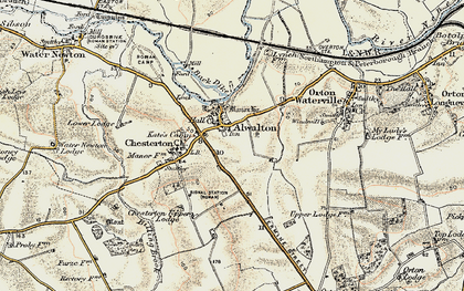 Old map of Alwalton in 1901-1902