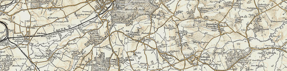 Old map of Alweston in 1899
