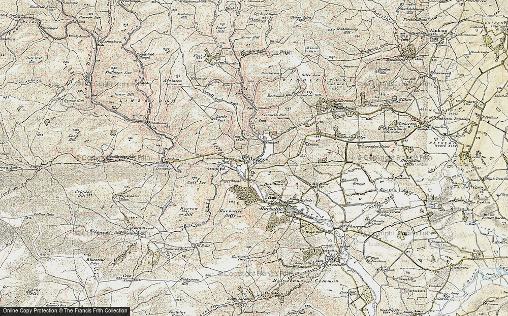 Old Map of Alwinton, 1901-1903 in 1901-1903