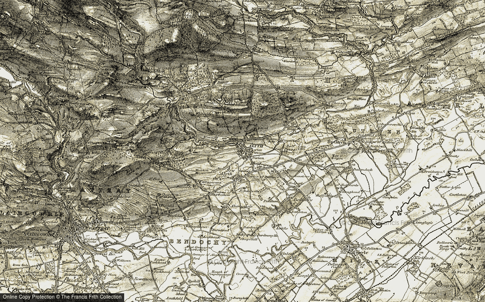 Old Map of Historic Map covering Kirklandbank in 1907-1908