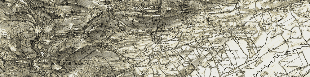 Old map of Balloch Ho in 1907-1908