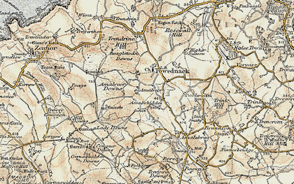 Old map of Amalveor Downs in 1900