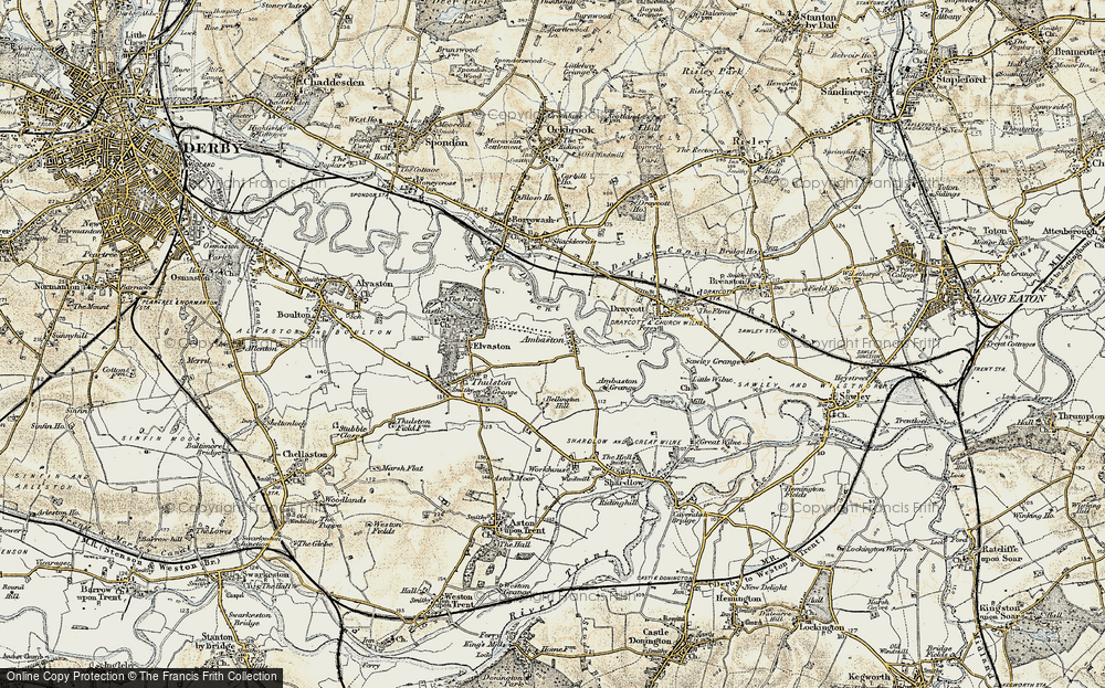 Old Map of Historic Map covering Bellington Hill in 1902-1903