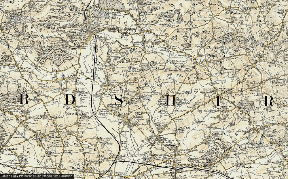 Old Map of Amberley, 1899-1901 in 1899-1901