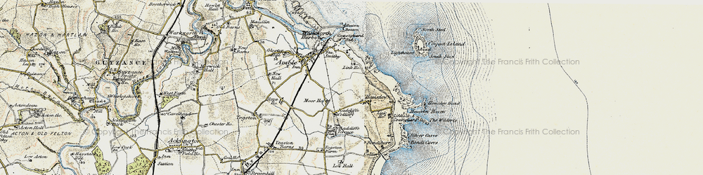 Old map of Amble in 1901-1903