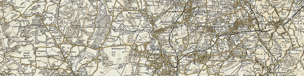 Old map of Amblecote in 1901-1902