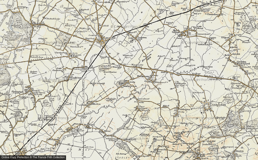 Old Map of Ambrosden, 1898-1899 in 1898-1899