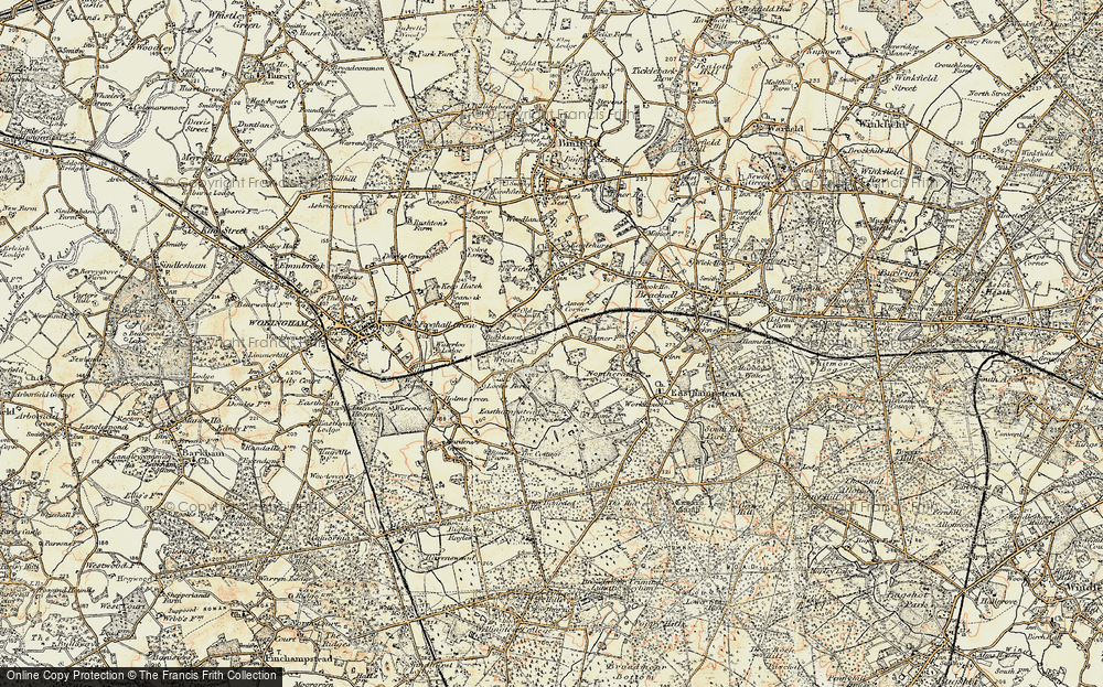 Old Map of Amen Corner, 1897-1909 in 1897-1909