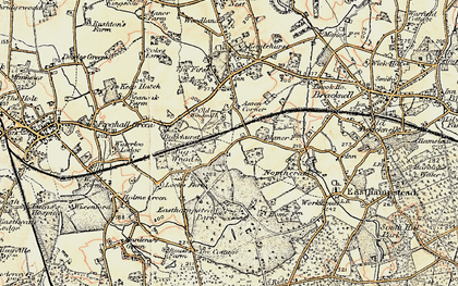 Old map of Amen Corner in 1897-1909