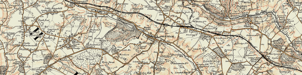 Old map of Amersham Old Town in 1897-1898