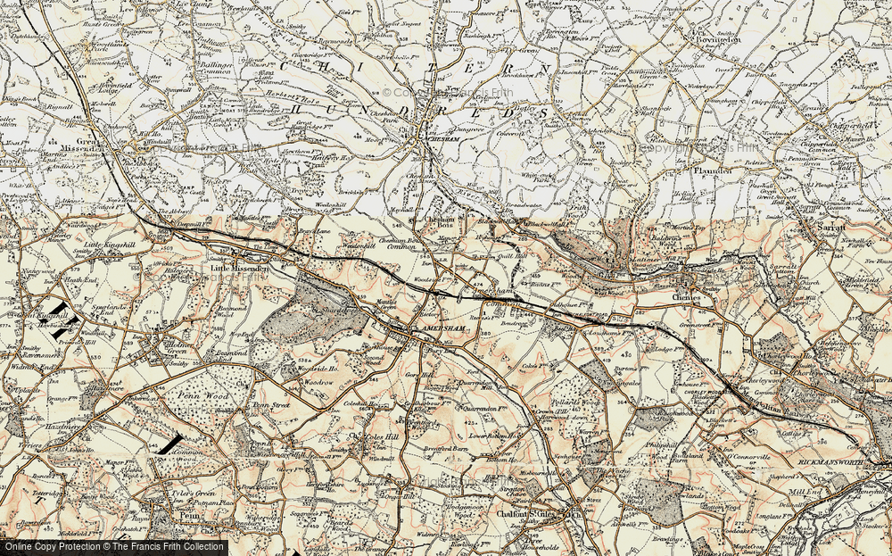 Old Map of Amersham on the Hill, 1897-1898 in 1897-1898