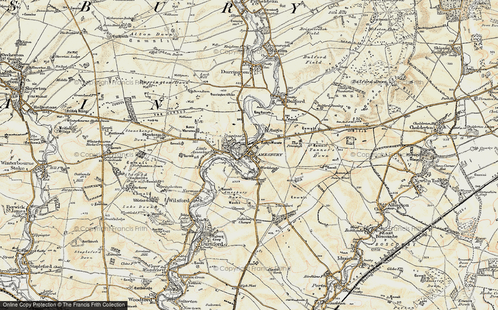 Old Map of Amesbury, 1897-1899 in 1897-1899