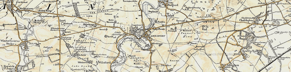 Old map of Amesbury in 1897-1899