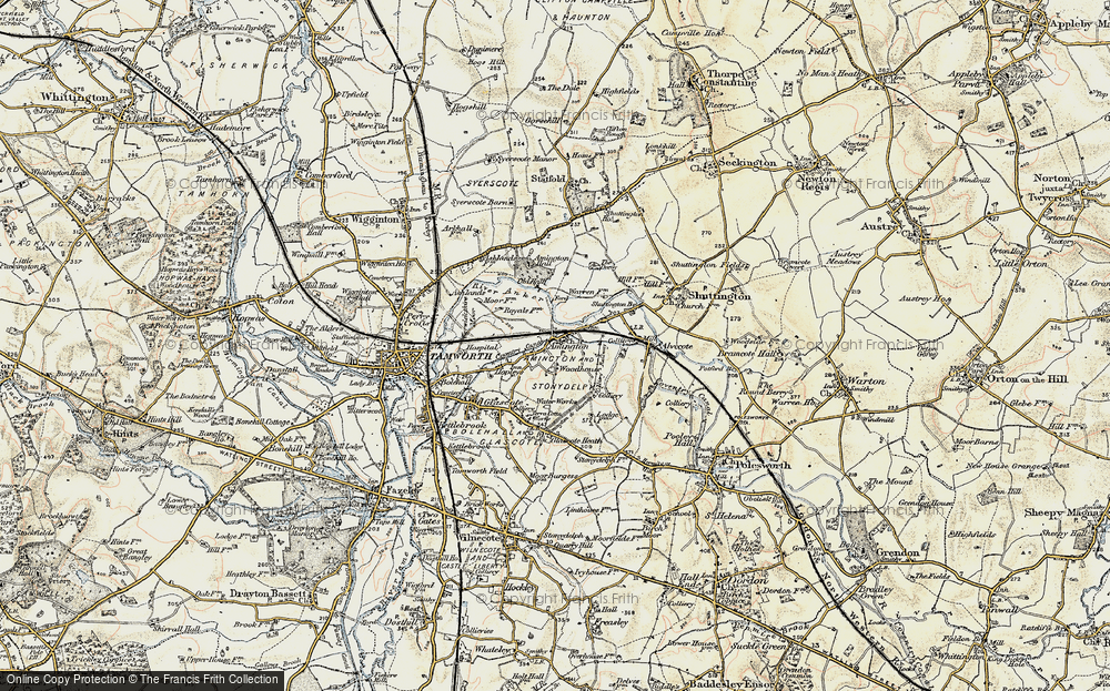 Old Map of Amington, 1901-1902 in 1901-1902