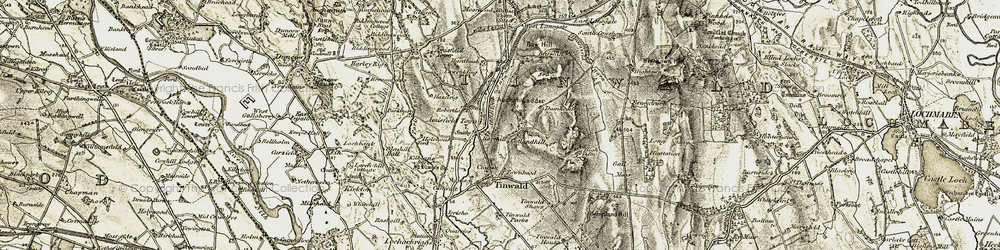 Old map of Auchen Ladder in 1901-1905