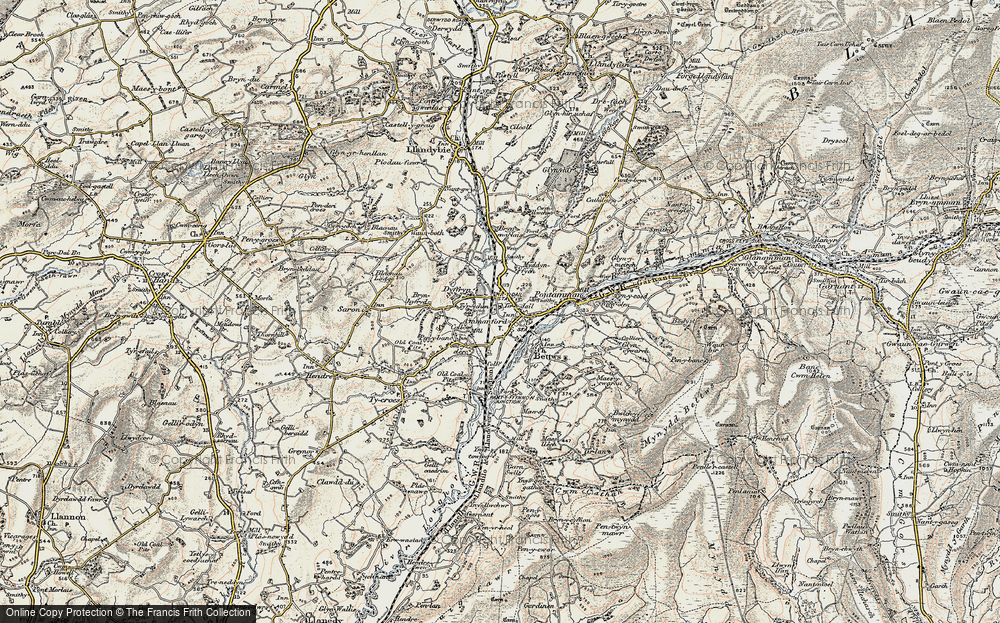 Old Map of Ammanford/Rhydaman, 1900-1901 in 1900-1901