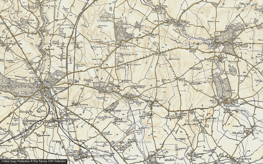Old Map of Ampney St Mary, 1898-1899 in 1898-1899