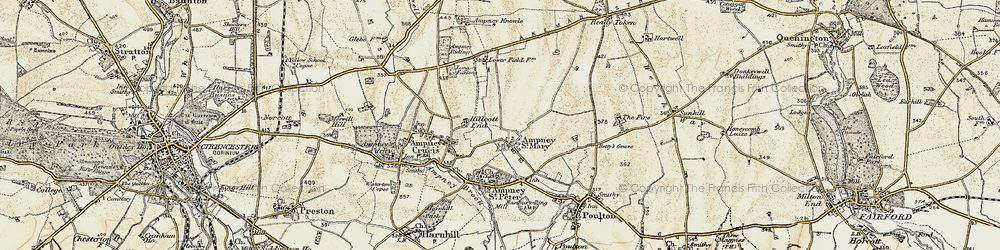 Old map of Ampney St Mary in 1898-1899