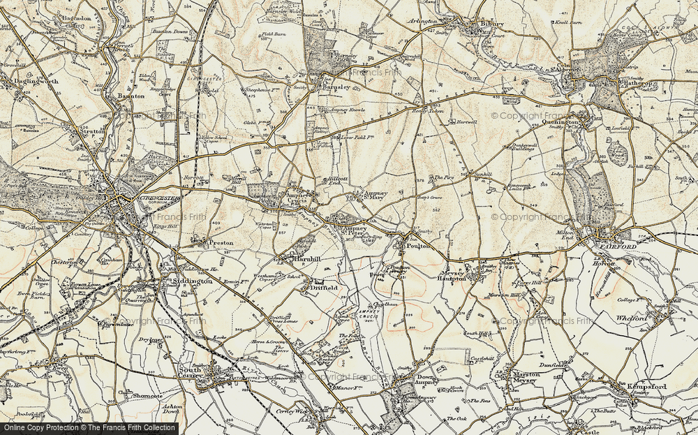 Old Map of Ampney St Peter, 1898-1899 in 1898-1899
