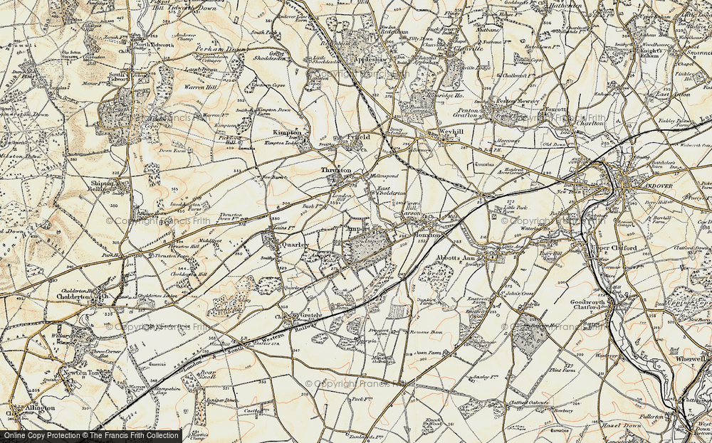Old Map of Historic Map covering Amport Ho in 1897-1899