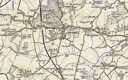 Old map of Ampthill in 1898-1901