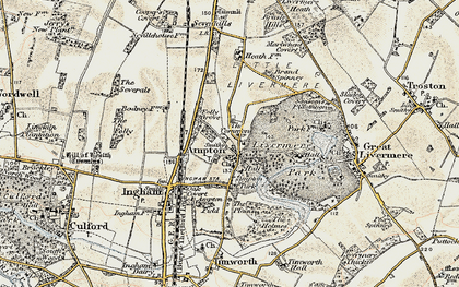 Old map of Ampton in 1901