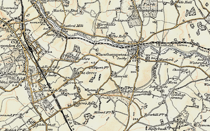 Old map of Amwell in 1898