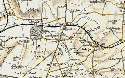 Old map of Ancaster in 1902-1903