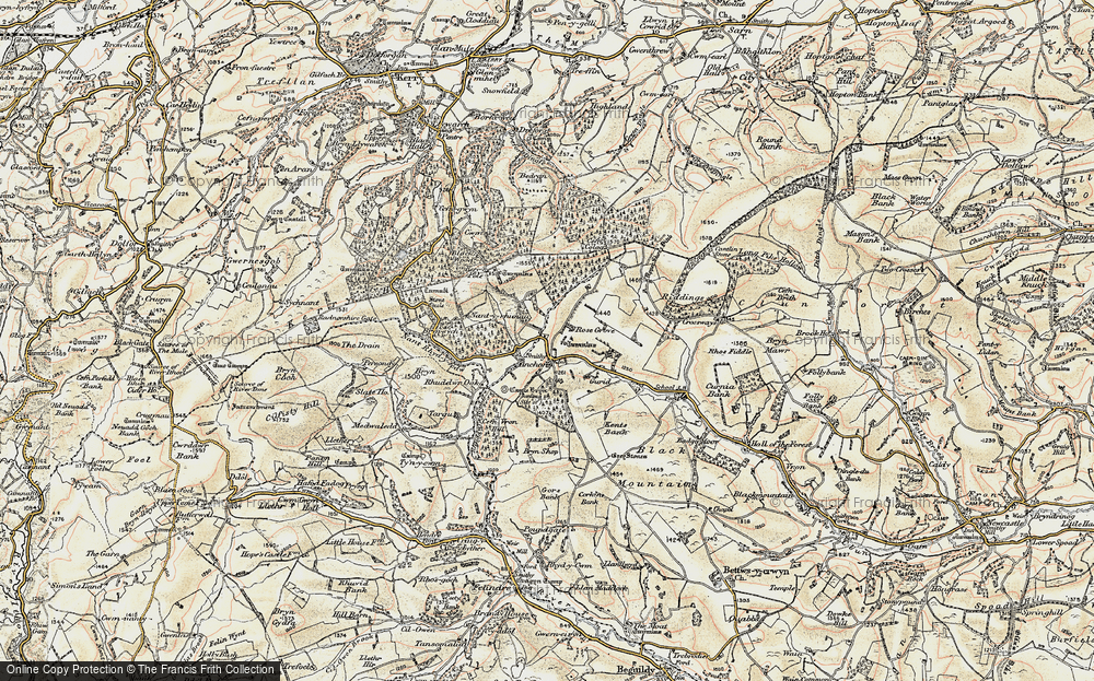 Old Map of Historic Map covering Block Wood in 1901-1903
