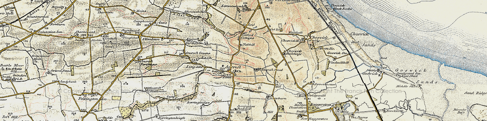 Old map of Allerdean Grange in 1901-1903