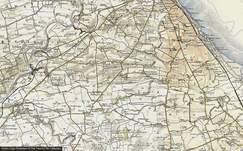 Old Map of Ancroft Northmoor, 1901-1903 in 1901-1903