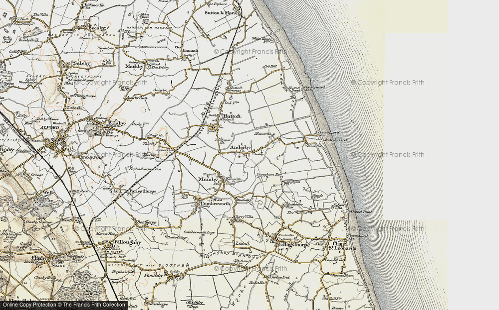 Old Map of Historic Map covering Huttoft in 1902-1903