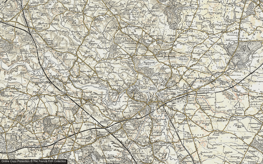 Old Map of Historic Map covering Budworth Mere in 1902-1903