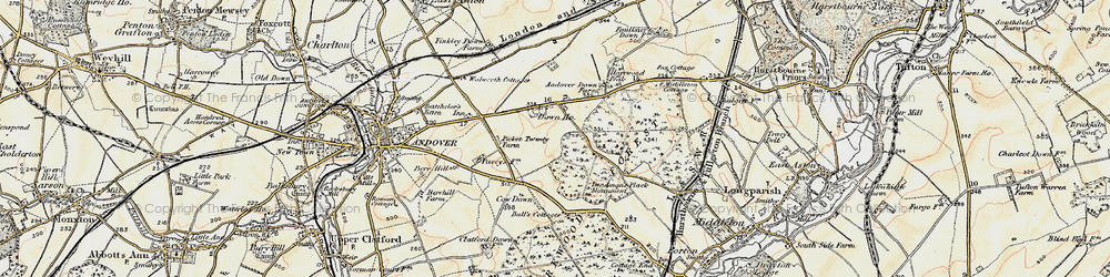 Old map of Andover Down in 1897-1900